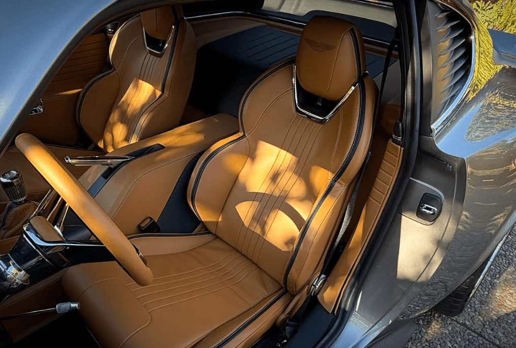 Aston Martin tan leather seats