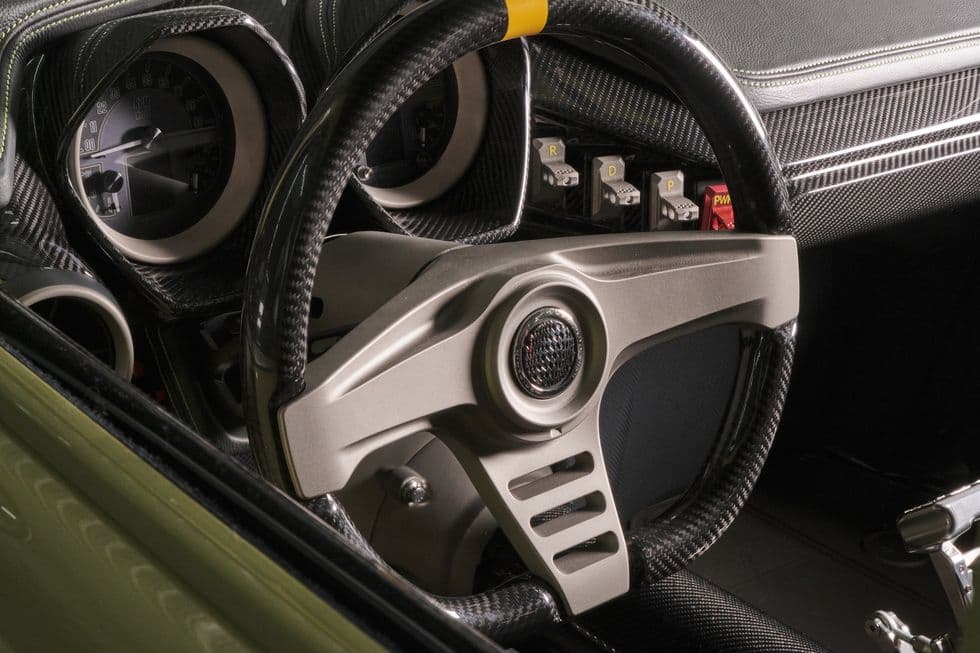 Carbon-fiber steering wheel and gauge cluster