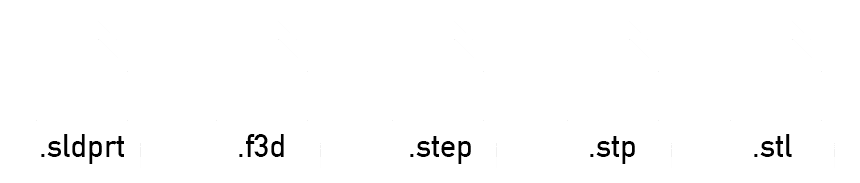 Accepted file types: .sldprt, .f3d, .step, .stp, .stl